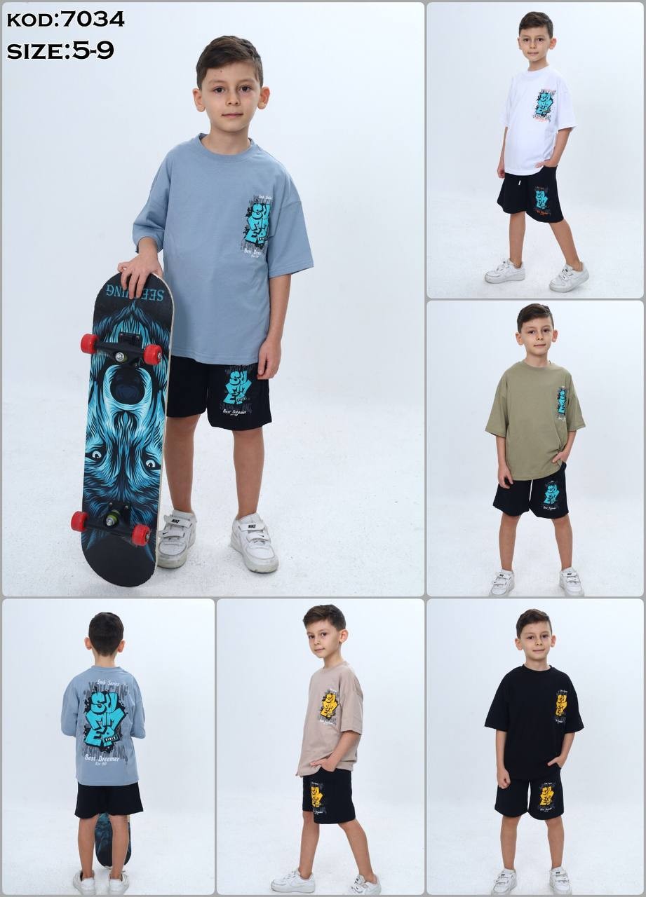 ERKEK ÇOCUK ŞORTLU TAKIM - 7034