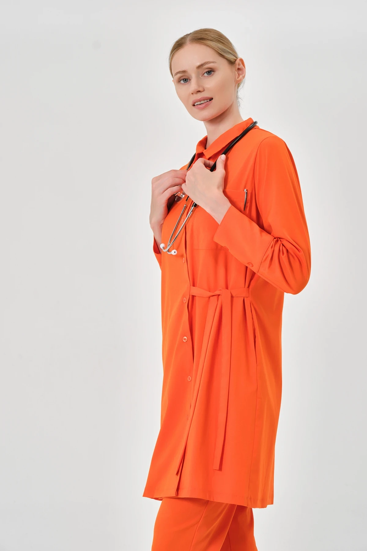 SWAN UNIFORM LUNA - KİREMİT KADIN TESETTÜR ÜST ÜNİFORMA - 02564896